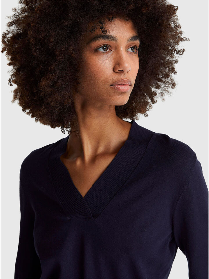 V NECK SWEATER L/S Women image number 4